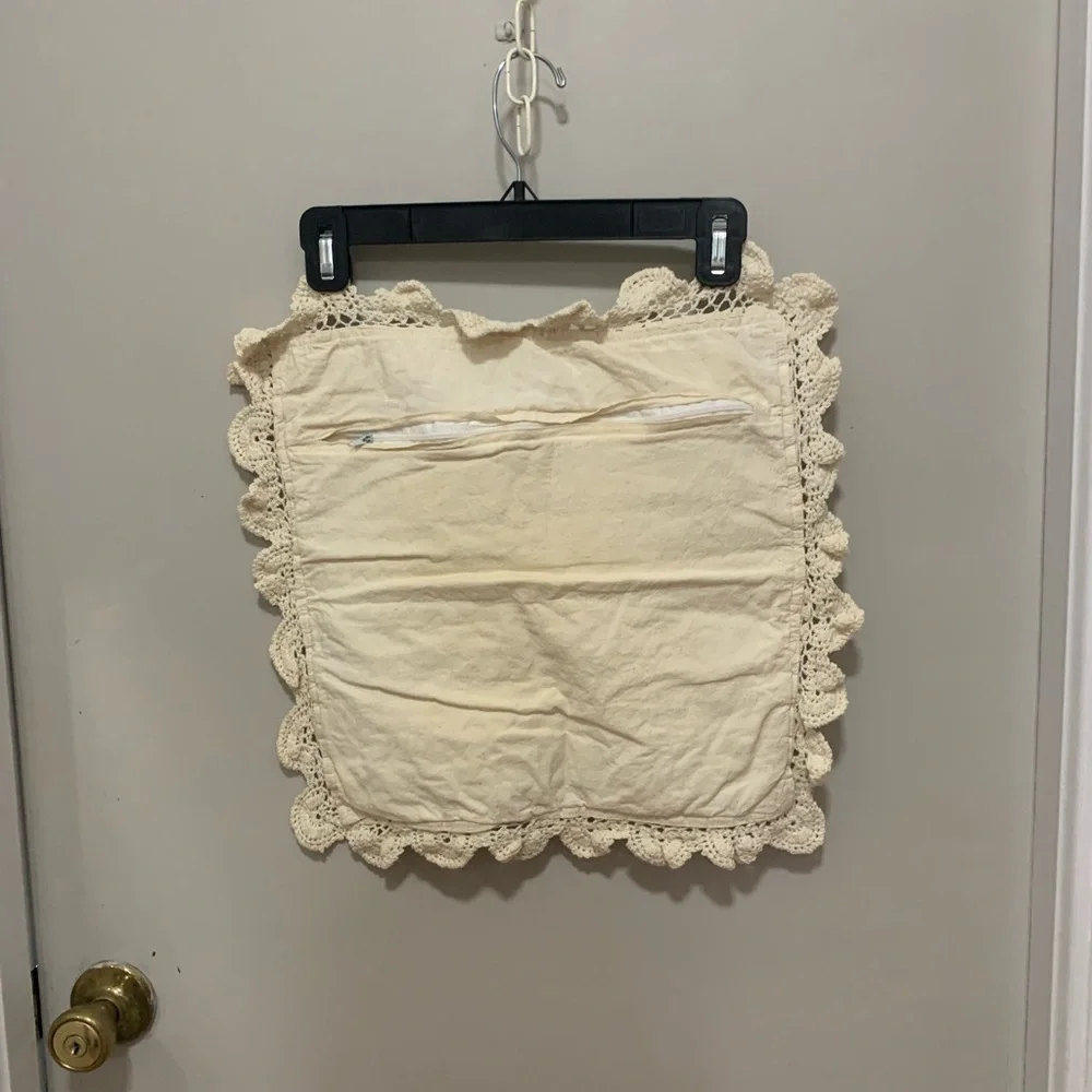 Vintage Crochet Square Pillow Cover